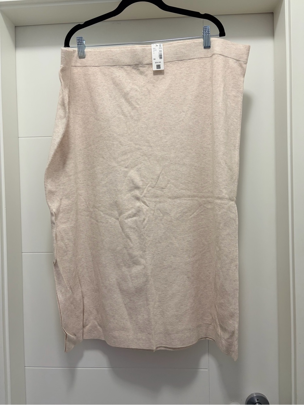 3X Reitmans Cream Knit Midi Skirt